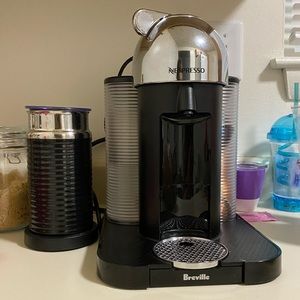 Nespresso vertuo chrome by breville aeroccino